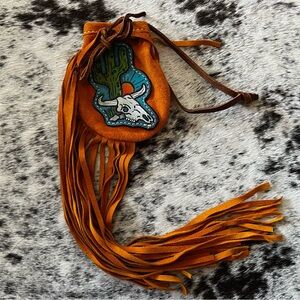 Tooled Cow Skull Coin Purse